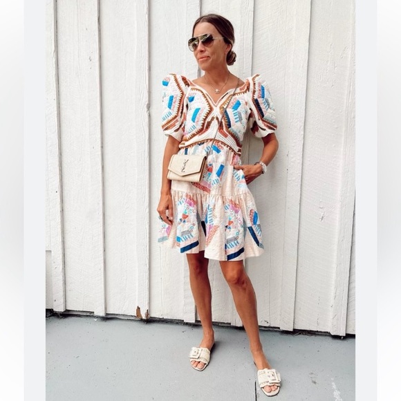 NWOT Sea New York Patchwork Quinn Crochet Top Mini Dress - Picture 3 of 8